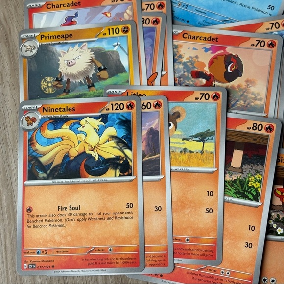 Pokemon Set of 50 Cards Lapras Wugtrio Charcadet Finizen Primeape Ninetales - Picture 2 of 6